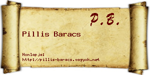 Pillis Baracs névjegykártya